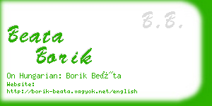 beata borik business card